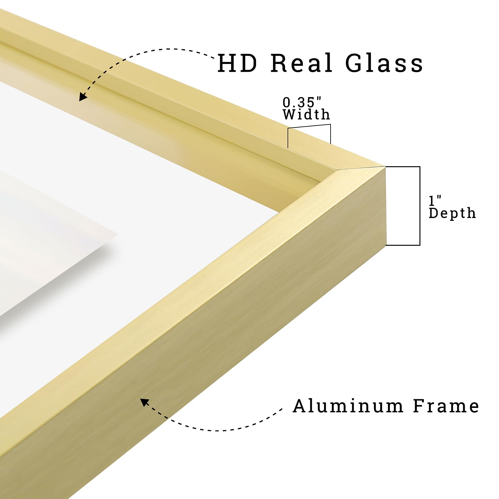 Frametory frame for table-top display fits on desks or shelves.