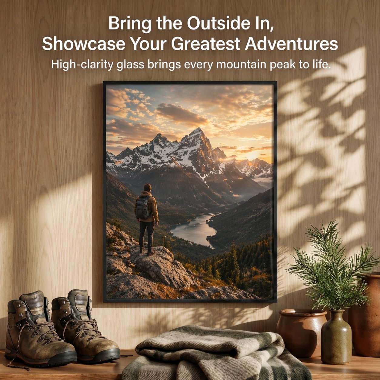 Frametory real glass front provides clear, scratch-resistant viewing
