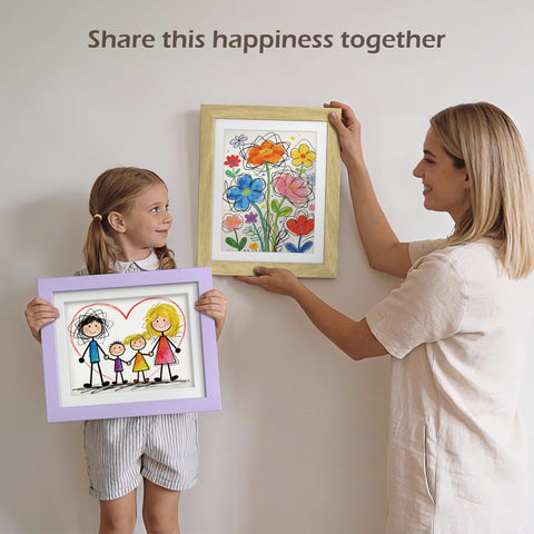 FrameWorks 2-Pack wood-frame removable white mat for drawings and photos