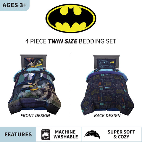 Franco Batman bedding Into Action side showcases Gotham City action