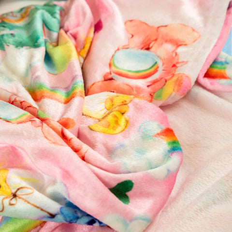 Franco Care Bears throw is perfect couch snuggle companion.