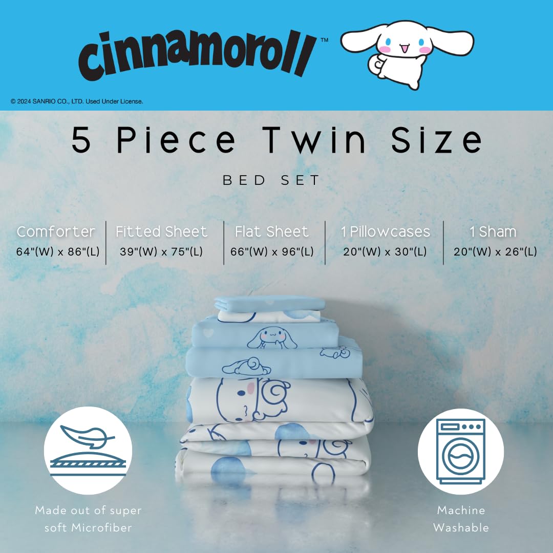 Franco Cinnamoroll reverse hearts pattern on blue for playful charm