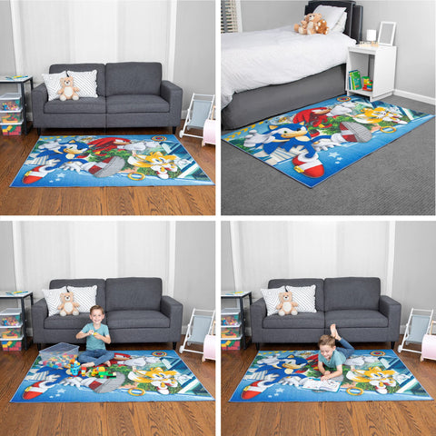 Franco Colorful Sonic rug, ideal playmat for kids' rooms.