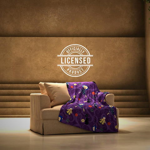 Franco Coraline illustration throw features Coraline in outfit for display and coziness