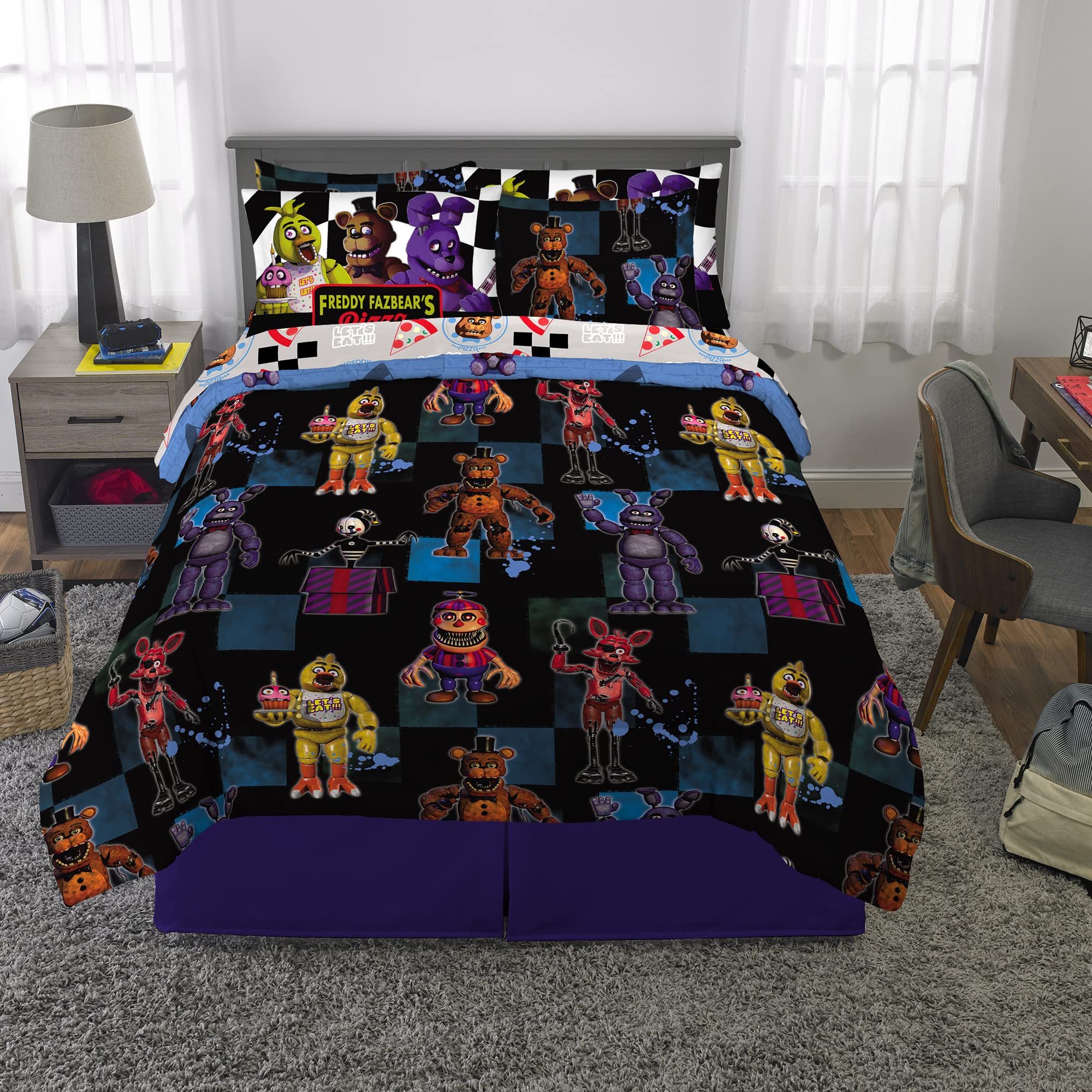 Franco FNAF patterned sheets and pillowcases for cohesive style