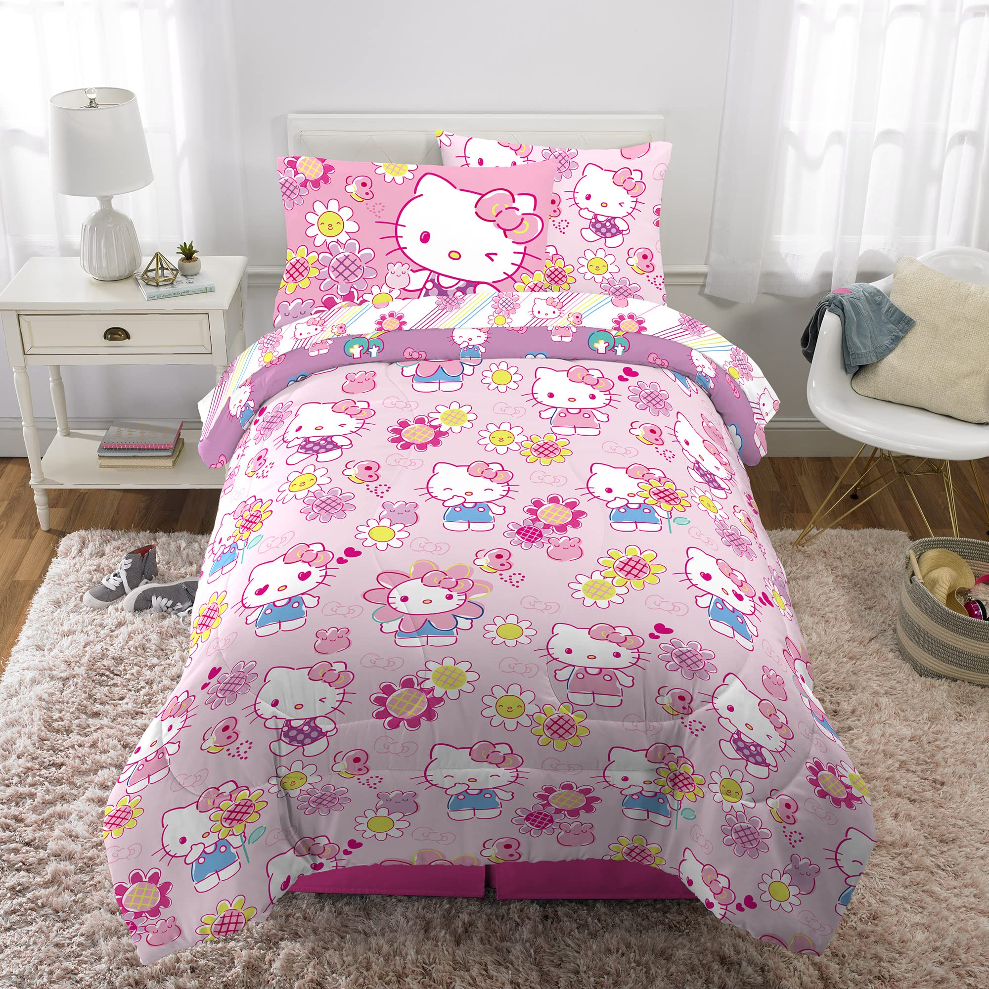 Franco Hello Kitty pillow sham with coordinating print.