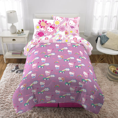 Franco Hello Kitty reversible comforter close-up showing prints.