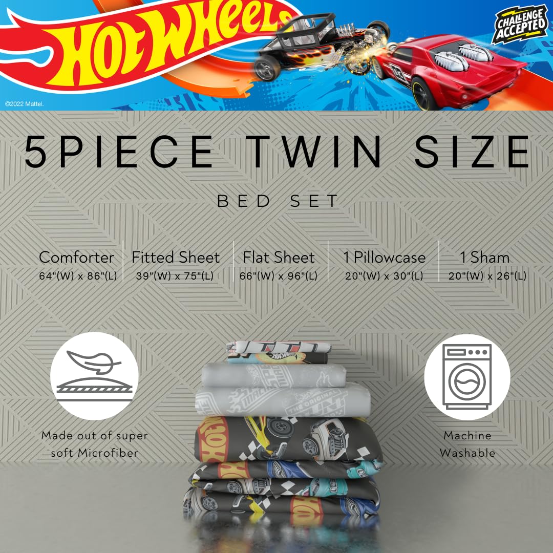 Franco Hot Wheels fitted sheet with deep pockets fits standard twin mattresses.