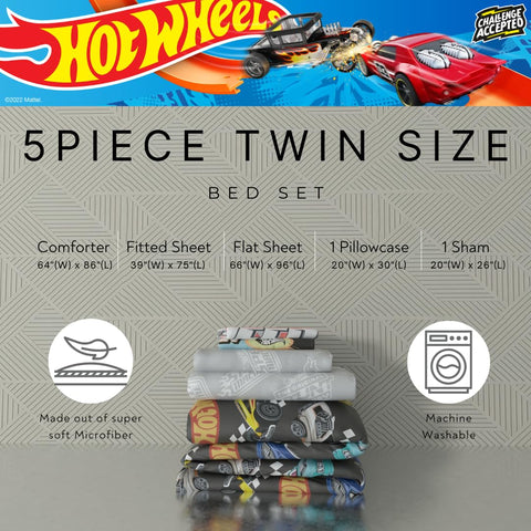 Franco Hot Wheels fitted sheet with deep pockets fits standard twin mattresses.