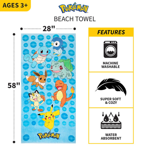 Franco Pokemon towel featuring Charmander graphic for kid-sized comfort