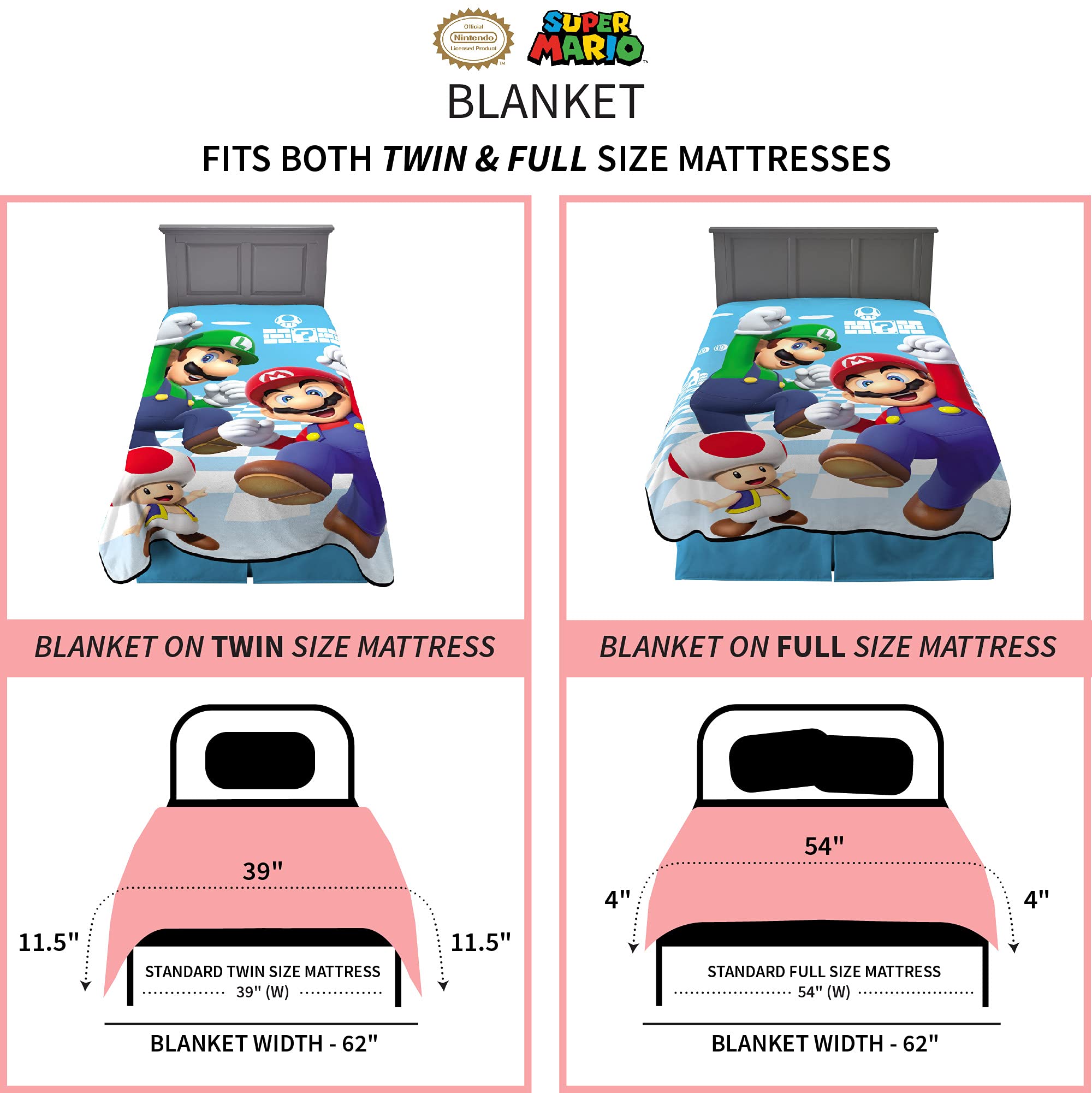 Franco Mario Game Kings blanket folded demonstrates compact, portable comfort for travel