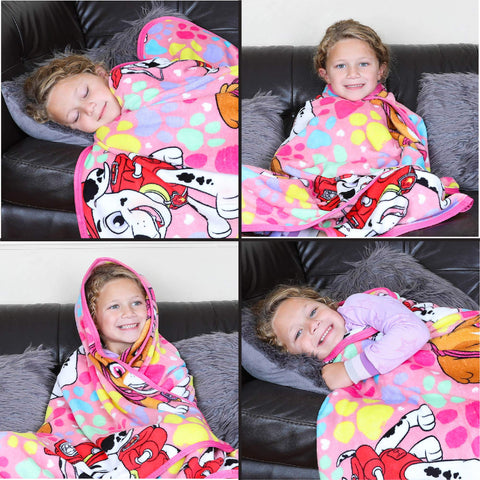 Franco Marshall and Skye characters throw enhances imaginative play and cuddly comfort.