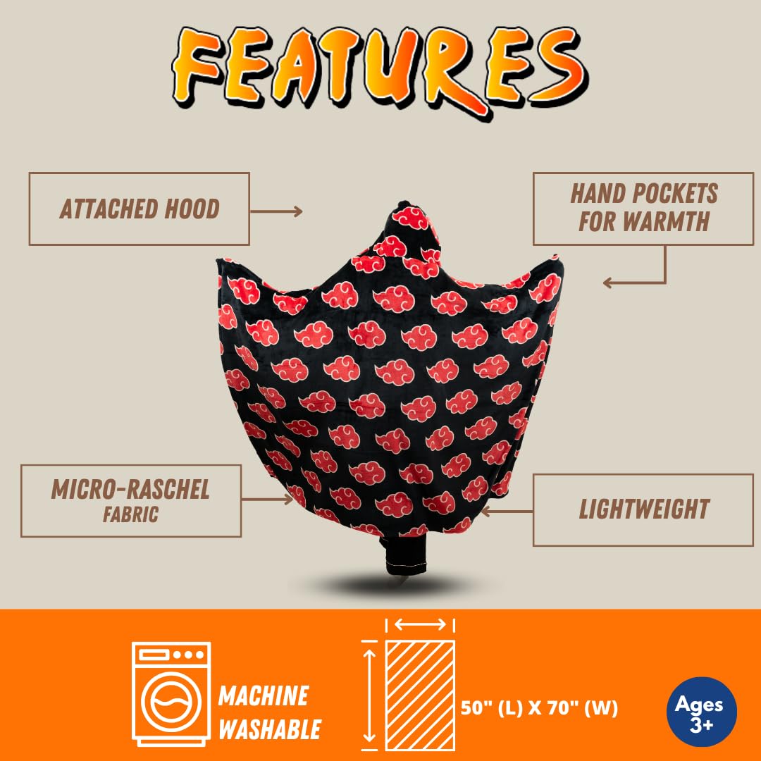 Franco Naruto hooded throw ideal for travel or camping warmth