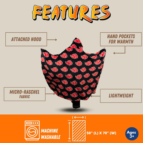 Franco Naruto hooded throw ideal for travel or camping warmth