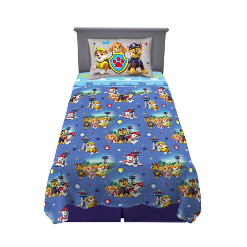 Franco Paw Patrol fitted sheet with pups for cozy bedtime.