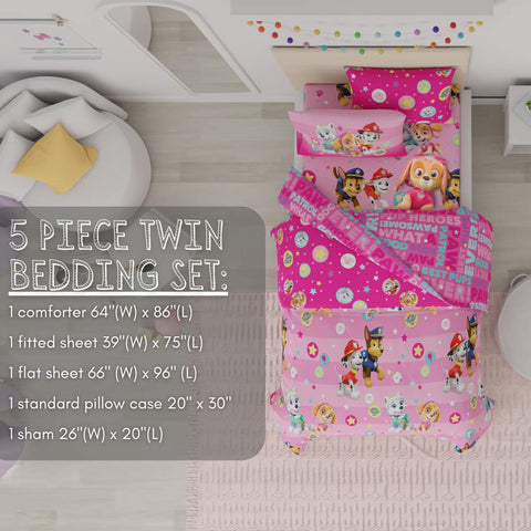 Franco Paw Patrol girls fitted sheet with vibrant colors for playful bed setup