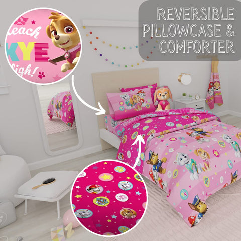 Franco Paw Patrol flat sheet with coordinating artwork for bright bedding