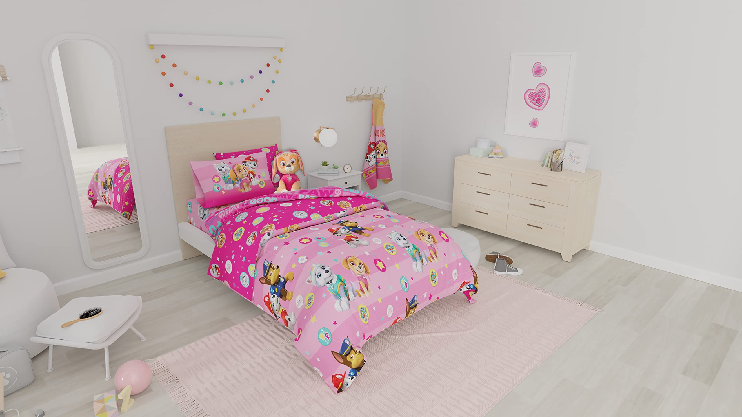Franco Paw Patrol pillow sham with bold prints for coordinated room decor
