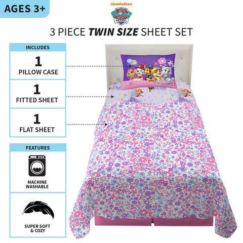 Franco Paw Patrol girls pillowcase featuring Paw Patrol characters for playful nights.