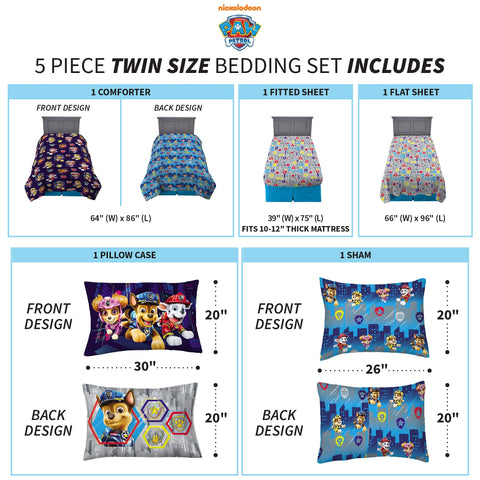Franco Paw Patrol pillowcases coordinate for complete character-themed comfort.