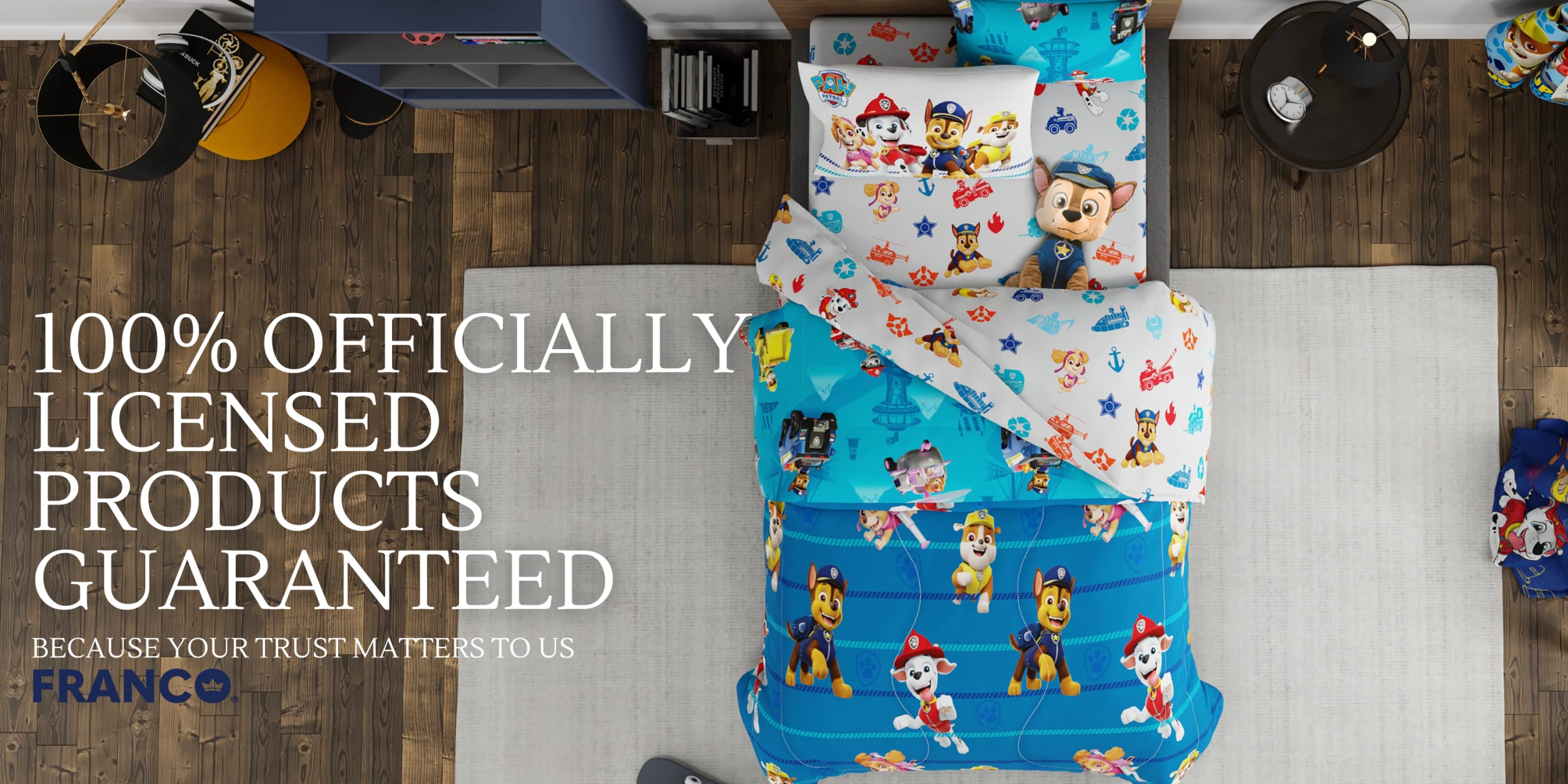 Franco Paw Patrol twin bedding set Nickelodeon licensed for fans