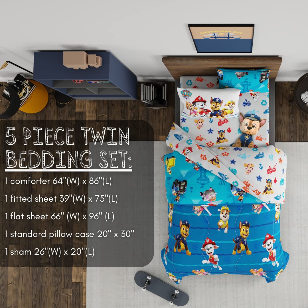 Franco Paw Patrol twin fitted sheet with deep pockets for secure mattress fit