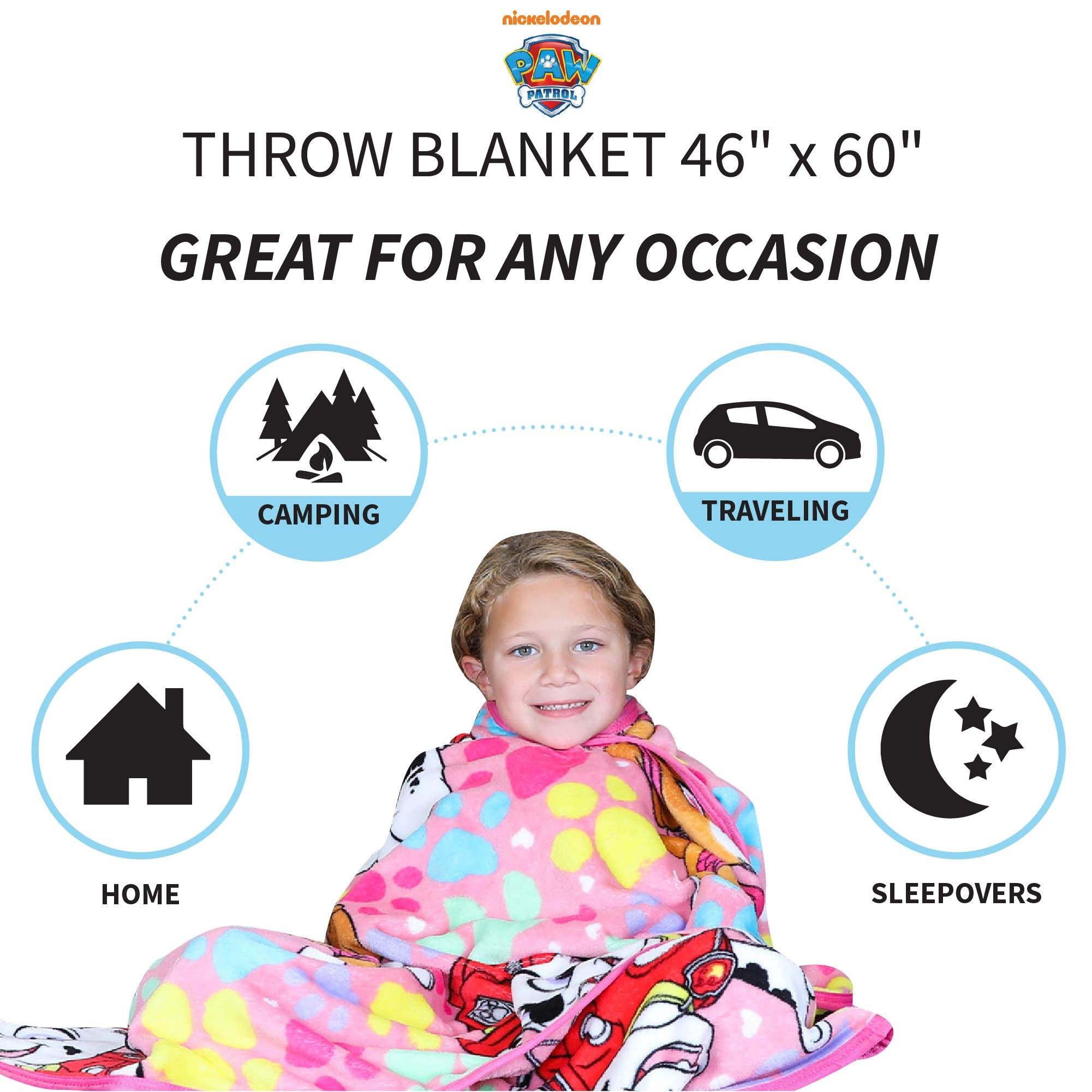Franco paw-prints-pattern throw adds playful design for kids' lounging.