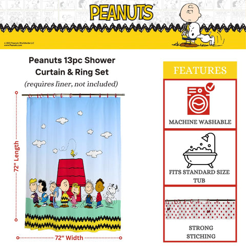 Franco Peanuts curtain fabric close-up showing wrinkle-resistant, high-quality polyester