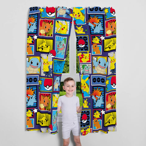 Franco Pokémon curtains featuring Charmander design add color and privacy for playtime.