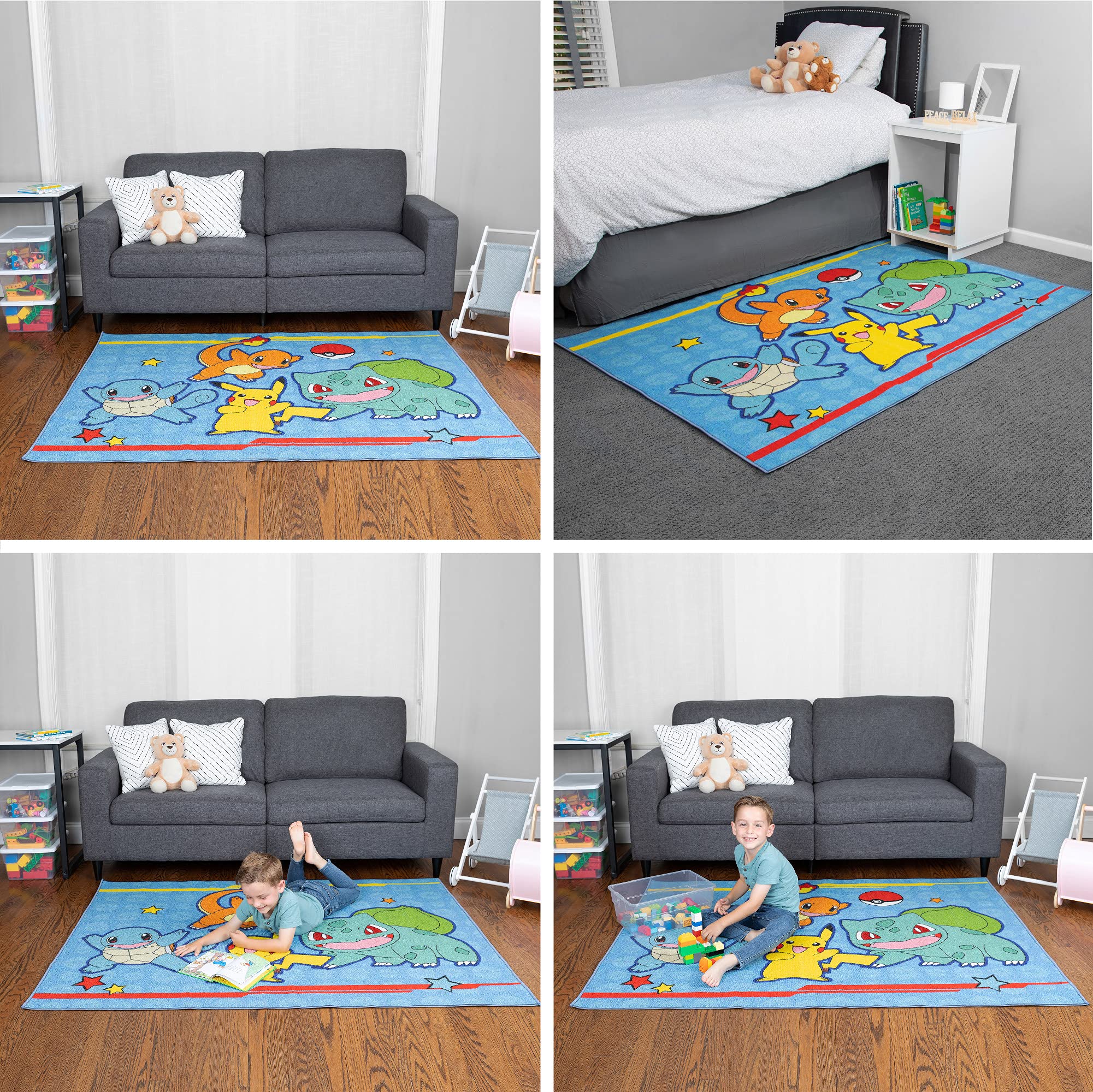Non-slip backing helps keep the rug in place on carpet or wood floors