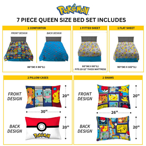 Pikachu, Charmander and Squirtle pillow shams for the Franco set