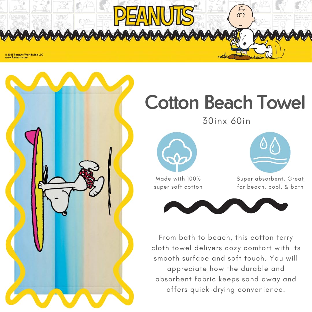 Franco Snoopy quick-dry towel closeup emphasizes absorbent cotton texture.