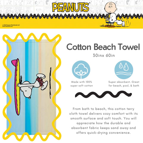 Franco Snoopy quick-dry towel closeup emphasizes absorbent cotton texture.