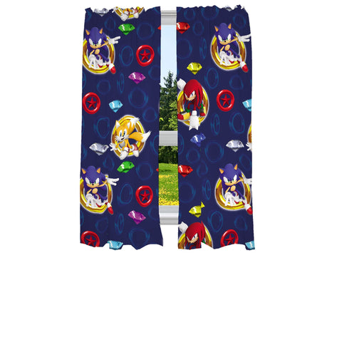 Franco Sonic the Hedgehog curtains with bold graphics for a playful bedroom