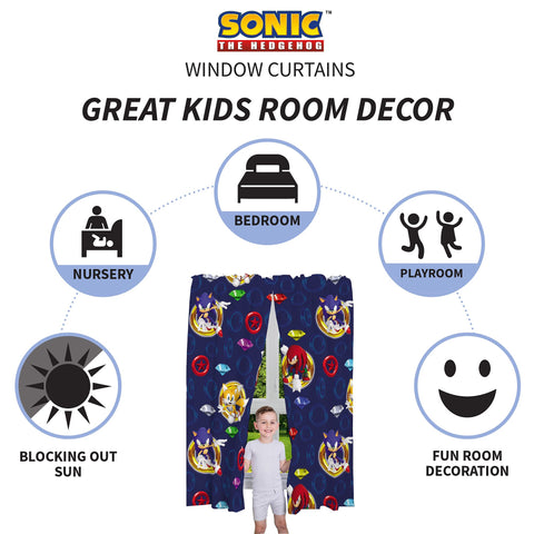 Room setup featuring Franco Sonic curtains in a bright playroom