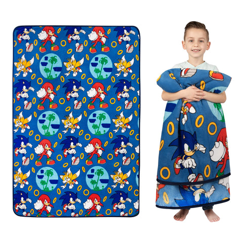 Franco Sonic Hedgehog 62x90 blanket featuring Rings For All for cozy movie nights.