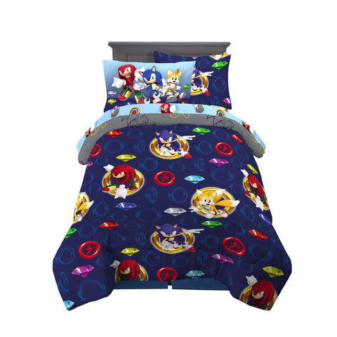 Franco Sonic Roll in Rings reversible comforter shown for versatile bedroom styling
