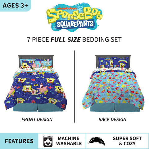 Franco SpongeBob all-over sheets pattern enhances playful kid room decor.