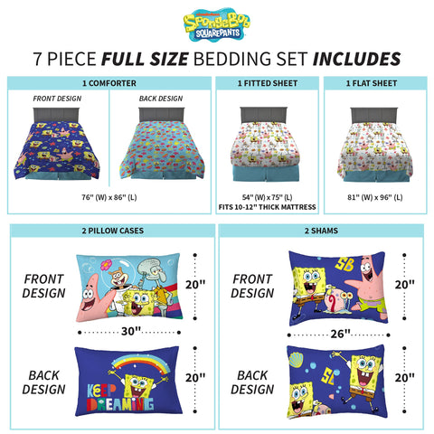 Franco SpongeBob pillowcases and shams add character and fit standard pillows.