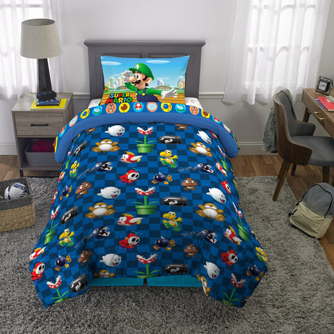 Franco Super Mario bedding offers vibrant colors and durable fabrics that resist fading with washing
