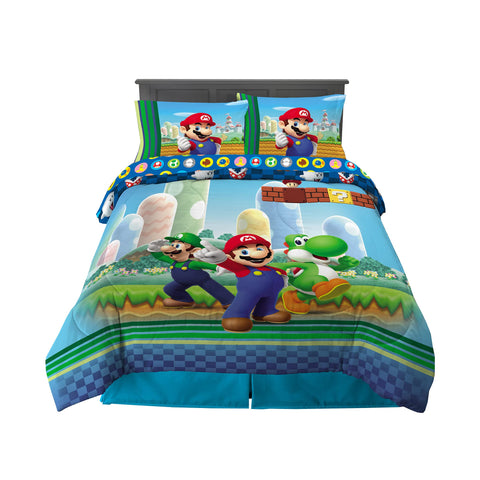 Franco Super Mario full-size comforter with vibrant character design for an exciting bedroom upgrade