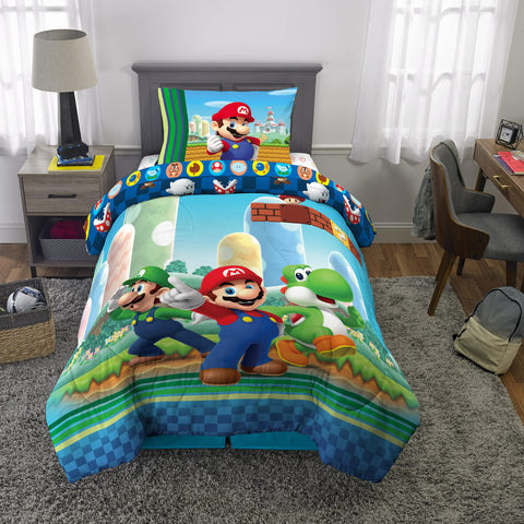 Franco Super Mario microfiber closeup emphasizes soft touch and easy care for busy mornings