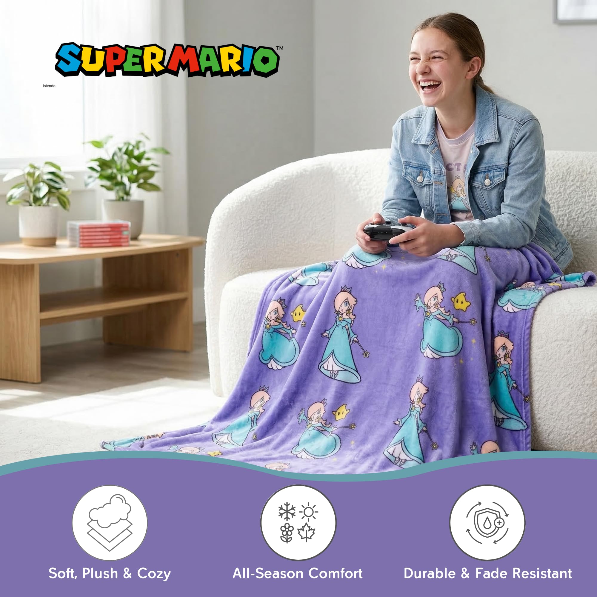 Franco Rosalina Throw design featuring Rosalina and Luma for galaxy charm.