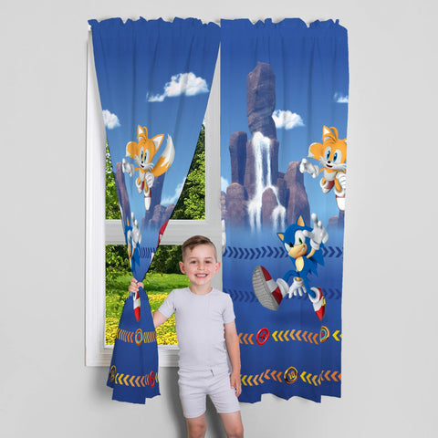 Franco window panels arranged on a standard setup with rod pockets for easy styling