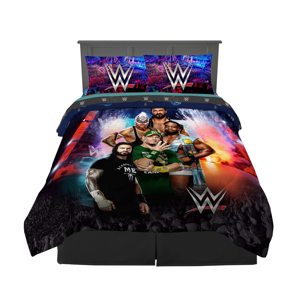 Franco WWE On The Canvas comforter front view, durable and cozy for kids
