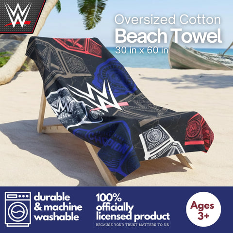 Franco WWE towel closeup logo highlights official licensed design for fans