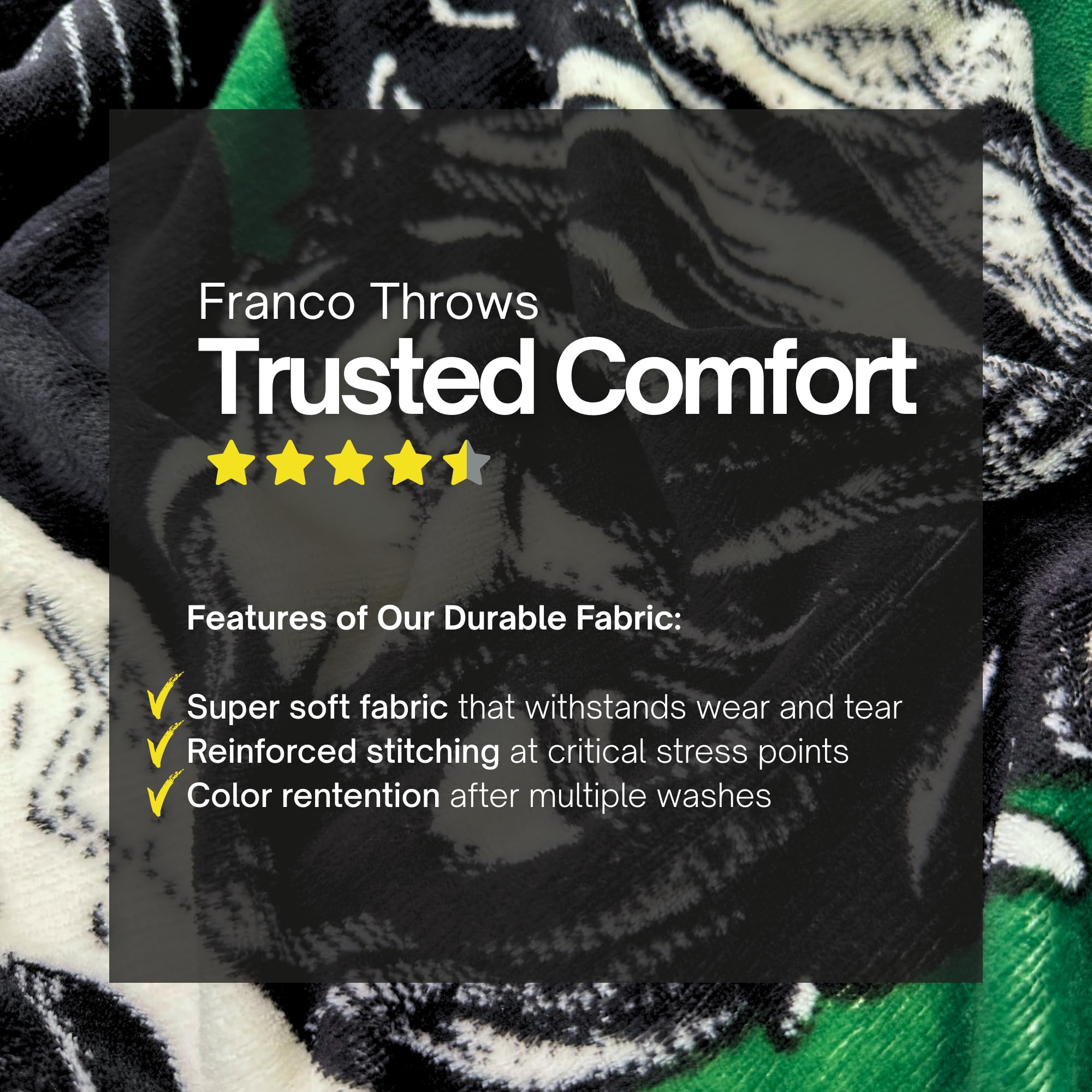 Franco Zelda Link throw is easy-care and machine washable for busy households.