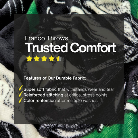 Franco Zelda Link throw is easy-care and machine washable for busy households.