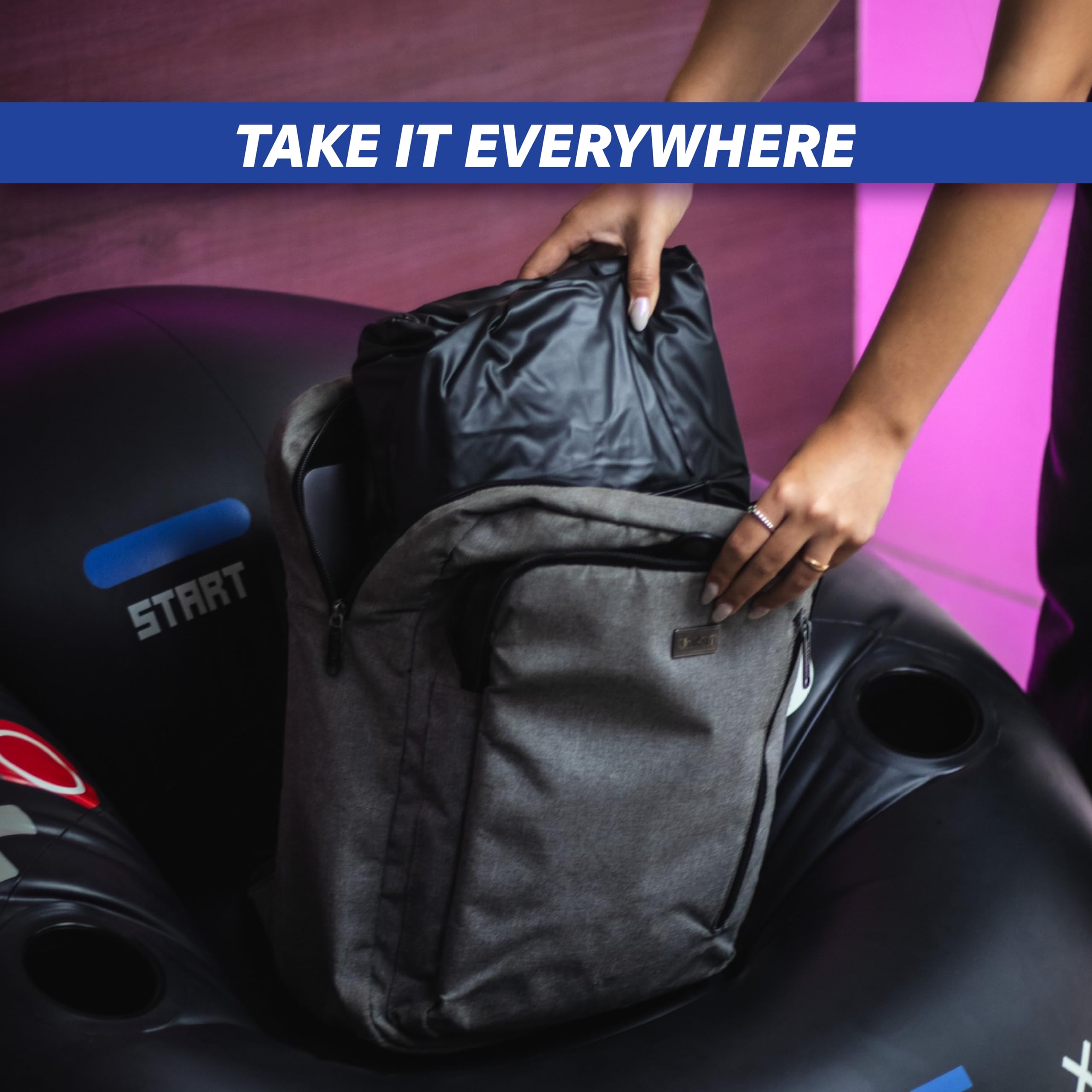 FranFusion chair with quick inflate for fast setup.