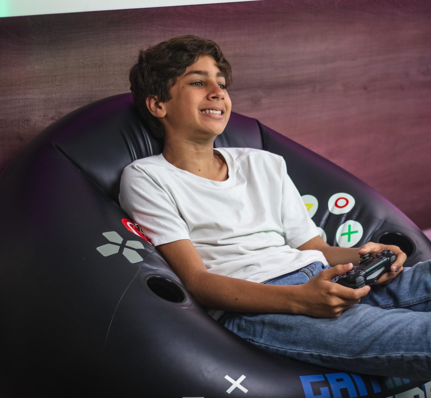FranFusion inflatable chair supports up to 220 lbs.